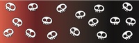 Calaveras fondo degradado rojo