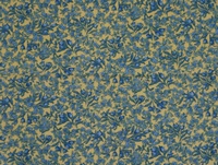TEla con flores azules sobre fondo beige