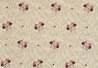 Tela de flores rosas y marrones sobre fondo beige