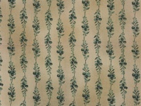 Tela de flores verdes sobre beige