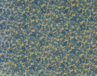 Tela de flores azul eléctrico sobre fondo beige