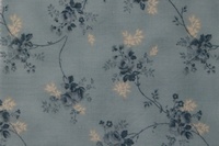 Tela de flores blancas y azules con fondo azul cielo