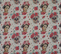Tela Frida calaveras