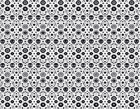 Tela blanca con calaveras negras