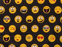 Tela con emoticonos de whatsapp y fondo gris oscuro