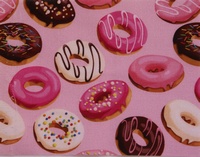 Tela con Donuts y fondo rosa