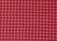 Tela con estampado de círculos y cuadrados sobre fondo rosa